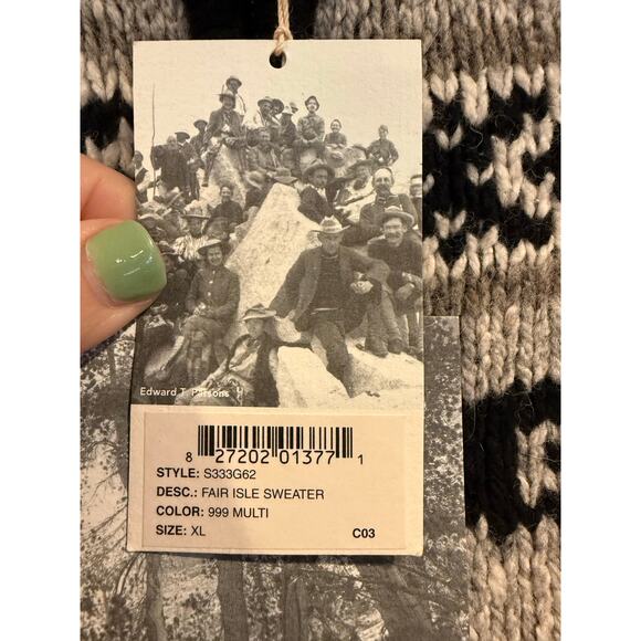 Sierra Club Fair Isle Wool Blend Zip Sweater – Size XL – NWT - Picture 2 of 5